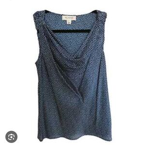 St. John Collection Blue Polka Dot Blouse